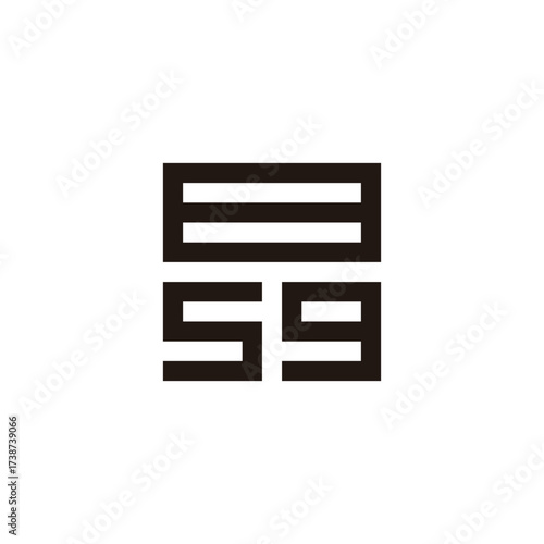 Number 8, 5 and 9 square geometric symbol simple logo vector