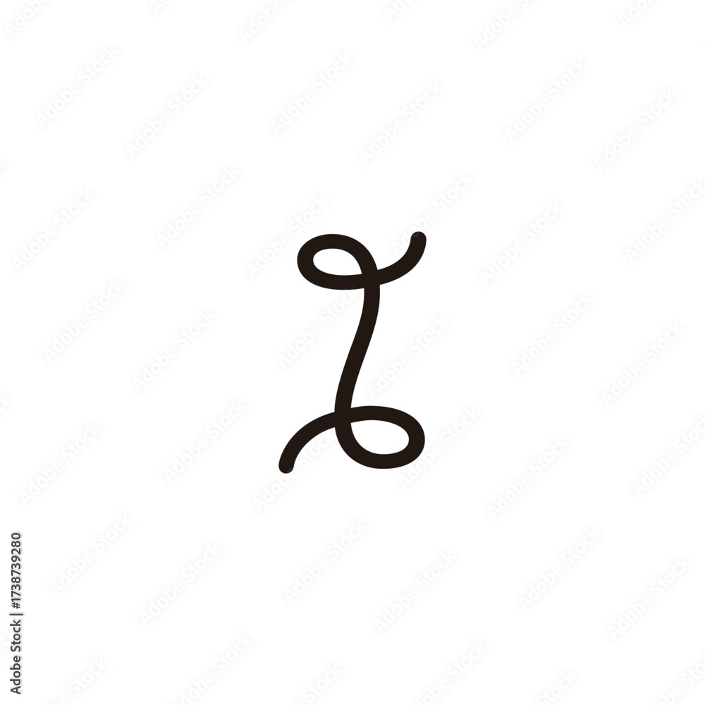 Fototapeta premium Letter I rope geometric symbol simple logo vector
