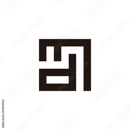 Letter M and d square geometric symbol simple logo vector