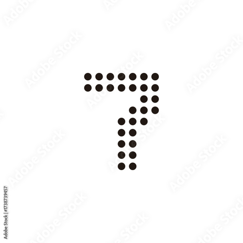 Number 7 circles geometric symbol simple logo vector