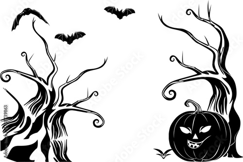 halloween background with pumpkins