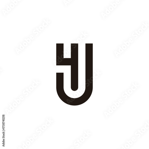 Letter J number 4 shield geometric symbol simple logo vector