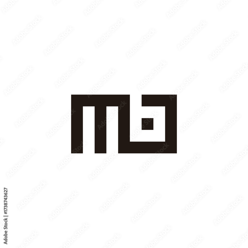 Fototapeta premium Letter mb square simple symbol logo vector