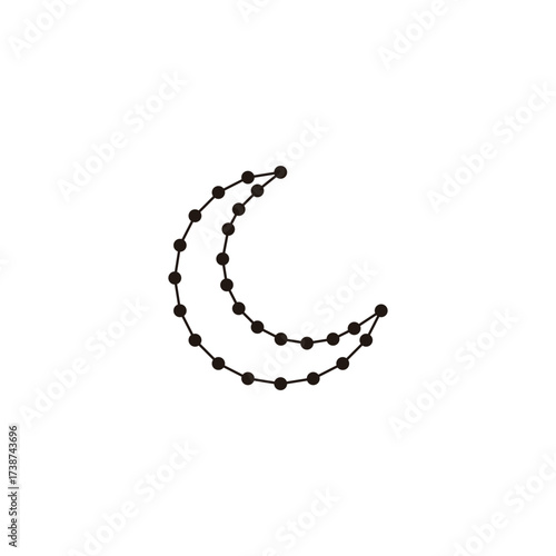 Crescent moon, molecules geometric simple symbol logo vector