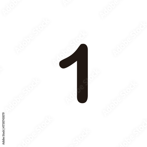 Number 1 outline geometric simple symbol logo vector