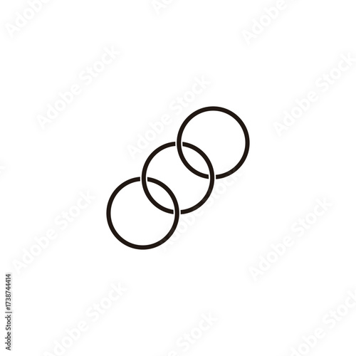 Three circle lines, ring geometric simple symbol logo vector