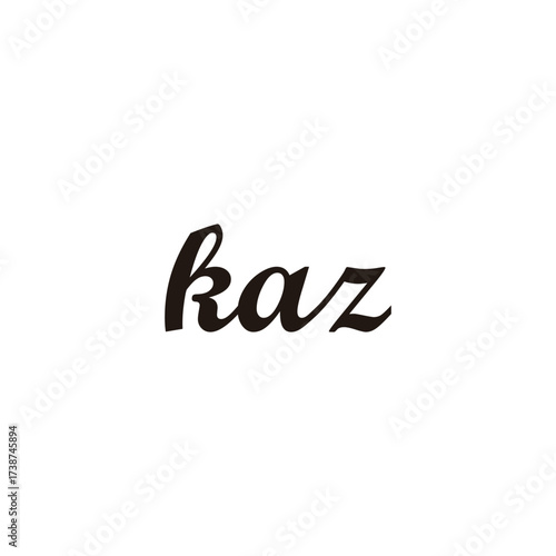 Letter kaz connect geometric symbol simple logo vector