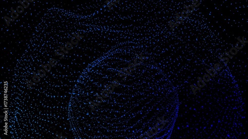 Abstract animation shows repeating DNA-like helix structures composed of bronze spheres against a gradient background of brown, green, and orange hues, revealing geometric complexity