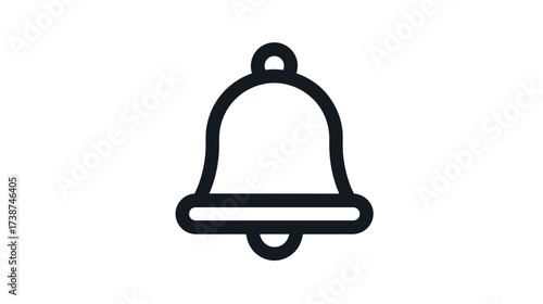 A simplistic bell icon, rendered with bold outlines, provides a minimalist yet recognizable symbol for alerts, notifications, or communication.