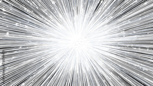 Abstract depiction of movement through a tunnel of light with a central vanishing point, creating a sense of speed and immersion.