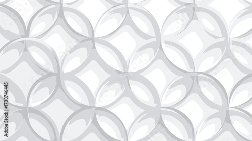 An abstract design featuring overlapping light grey and white circles with black accents, creating a dynamic and repetitive pattern.