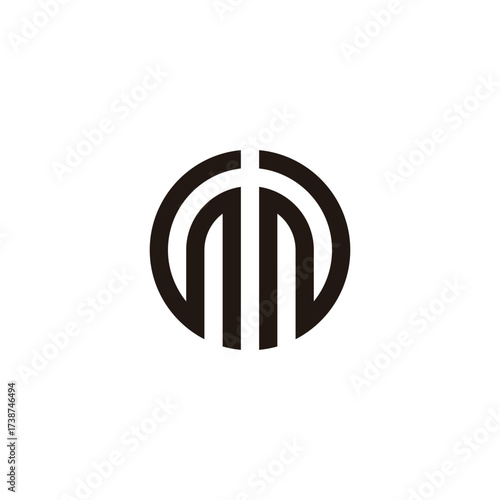 Letter S and N circle geometric symbol simple logo vector