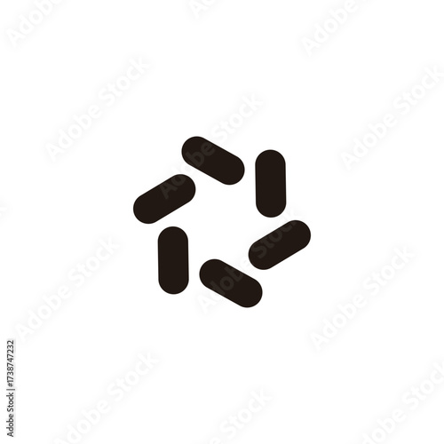Six Capsules, round geometric symbol simple logo vector
