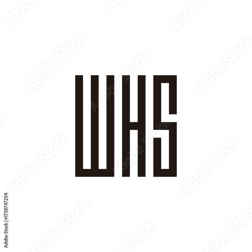 Letter WHS Square geometric symbol simple logo vector