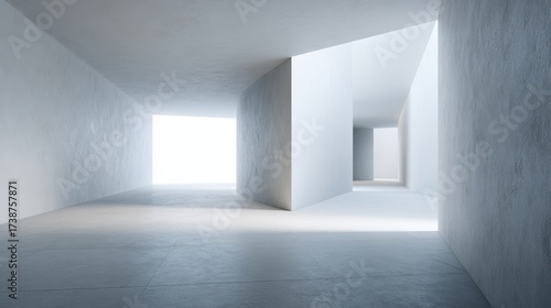Wallpaper Mural Vast Minimalist Concrete Interior with Ethereal Light and Geometric Passages. Torontodigital.ca