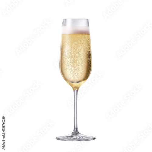 Elegant champagne flute filled with sparkling beverage showcasing celebration and luxury for special occasions