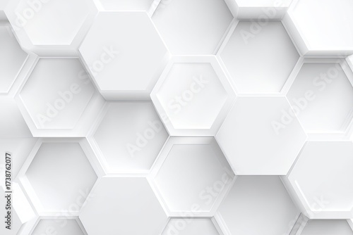 Abstract White Hexagonal Pattern Background