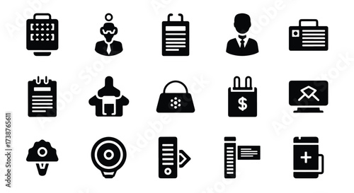 Business and finance icons set professional icons for office and commerce applications  - Basic icon for website design, logo, app, template, ui, infographic