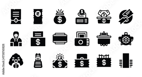 Financial business icons set for digital presentations and applications  - Basic icon for website design, logo, app, template, ui, infographic