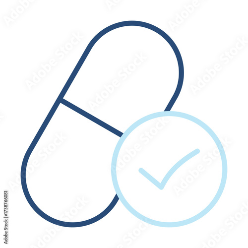 Generic Drug Icon Color Outline Style. Vector Illustration Design