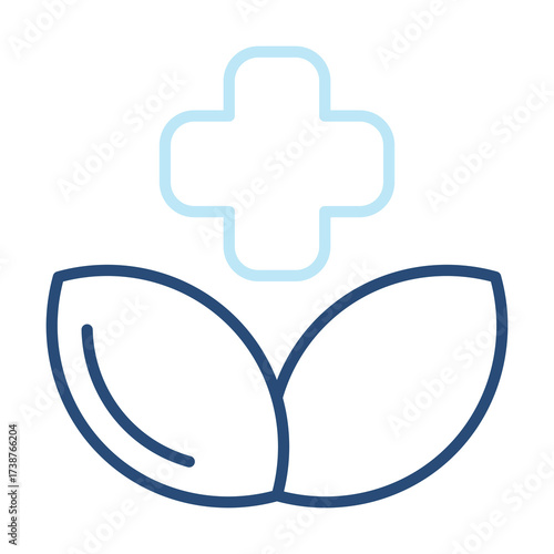 Herbal Icon Color Outline Style. Vector Illustration Design