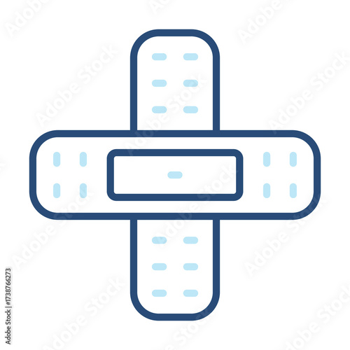 Plaster Icon Color Outline Style. Vector Illustration Design