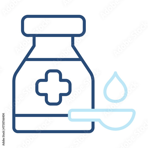 Syrup Icon Color Outline Style. Vector Illustration Design