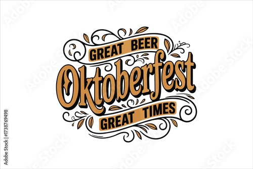 Oktoberfest Party Design Beer Stein and Festive Typography