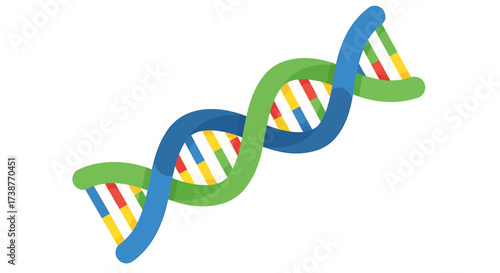 Illustration of a double helix structure representing DNA, showcasing genetic information.