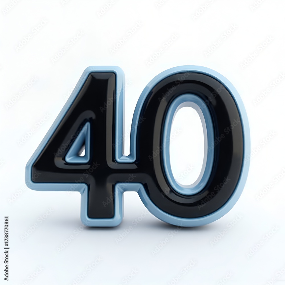 Fototapeta premium 3d number 40,ai image 