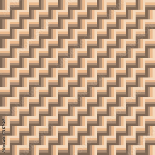 Geometric Stepped Brown Tones Repeating Diagonal Pattern Abstract Background
