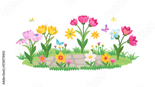 spring flowers in grass