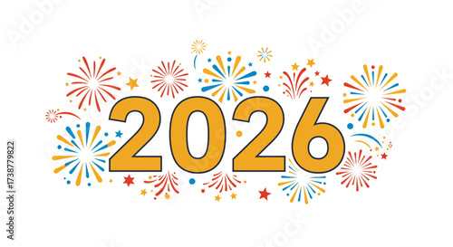 Celebrating 2026 New Year with Colorful Fireworks