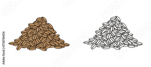 pile of grain vector illustration