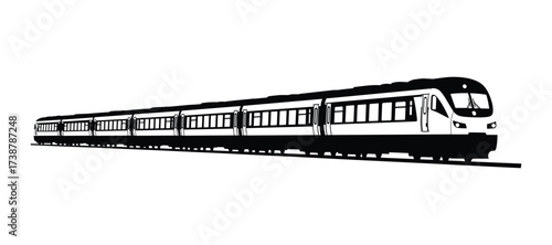 Modern passenger train silhouette