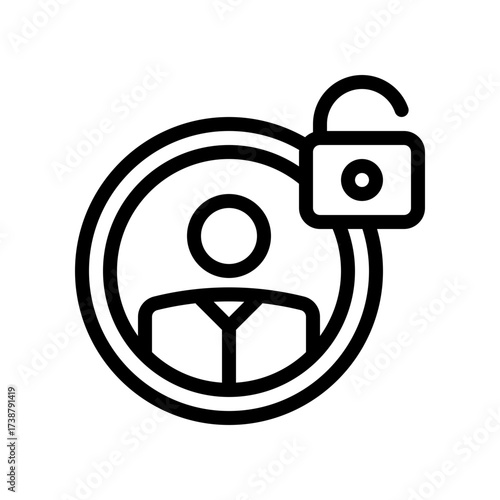 unlock line icon