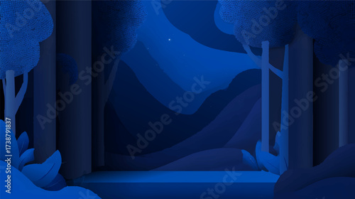 Abstract blue wave pattern with smooth gradients