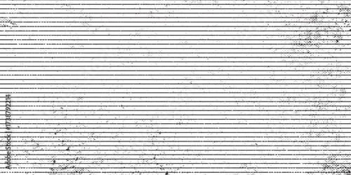 Line halftone gradation texture. Fading horizontal stripe gradient background. Repeating pattern backdrop. Black parallel thin to thick lines backdrop for overlay, print, cover, graphic design. Vector