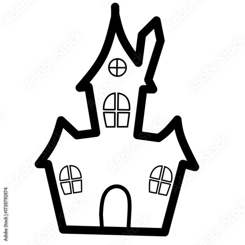 Hallowen line art collection (house haunted)