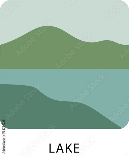 Misty Highlands Flat Scenery Icon.