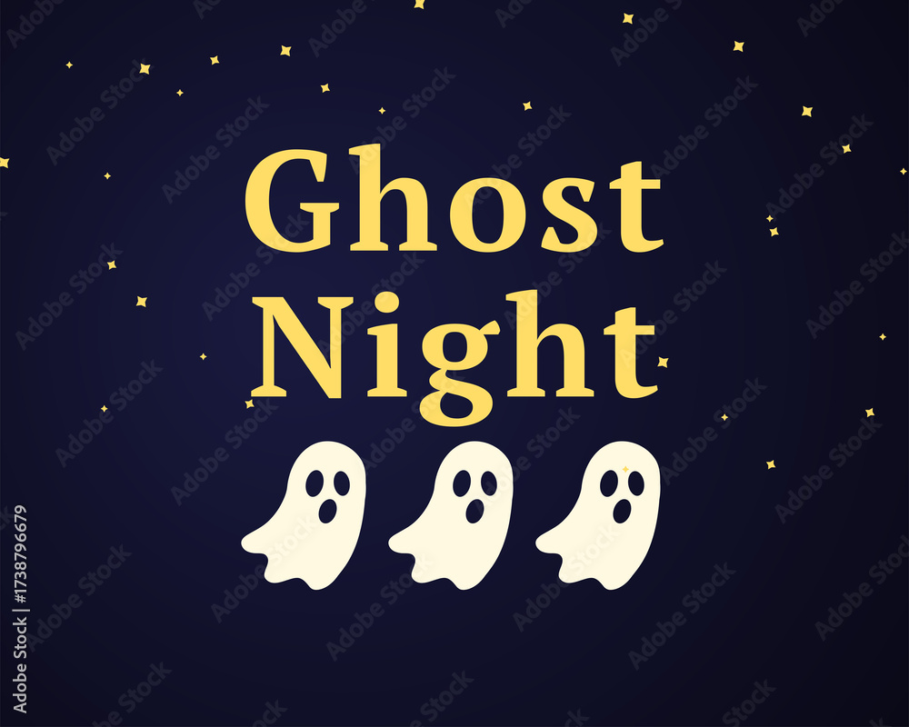 Naklejka premium halloween ghost night scary illustration