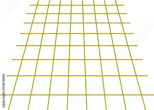 Grid receding into perspective on a white background