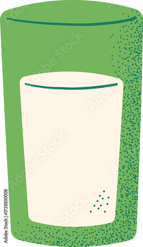 Green glass filled with a lightcolored liquid