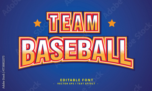 Bold Retro Baseball Team Editable Text Effect