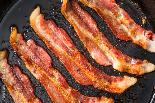 Greasy Cooked Thick Cut Bacon