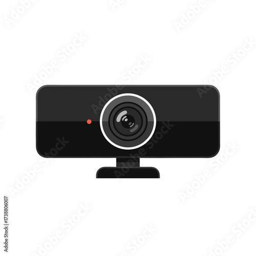 modern black webcam for video communication, streaming, and online meetings
