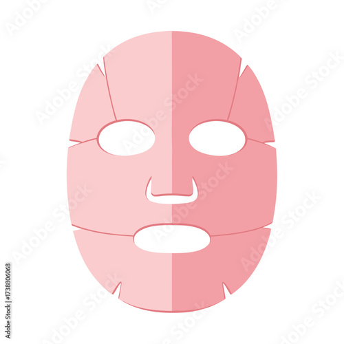 pink cosmetic facial mask sheet for beauty, skincare, and self-care treatments