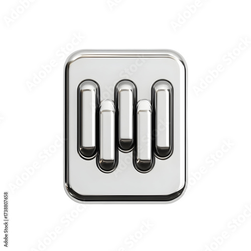 Silver equalizer graphic element with transparent background
