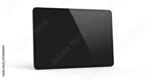 Black Laptop Computer Isolated on White Background, Modern Technology, Sleek Design