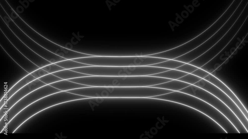 Wallpaper Mural Abstract White Neon Arcs and Lines on Black Background image photo Torontodigital.ca